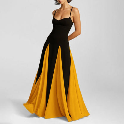 TAMEA | Maxikleid mit Kontrasteinsätzen