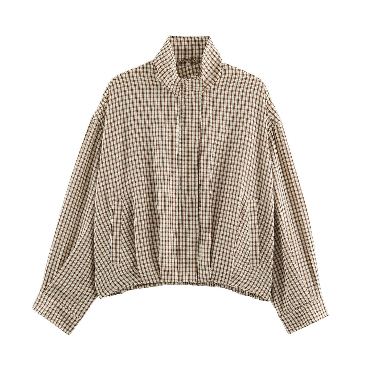 PENELOPE | Karierte kurze Jacke mit Taschen
