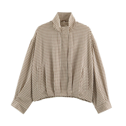 PENELOPE | Karierte kurze Jacke mit Taschen