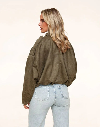 PAIGE | Kurze Wildlederjacke mit Reißverschluss