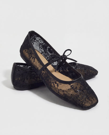 DANIELLE | Klassische Spitzen-Ballerinas mit Riemchen