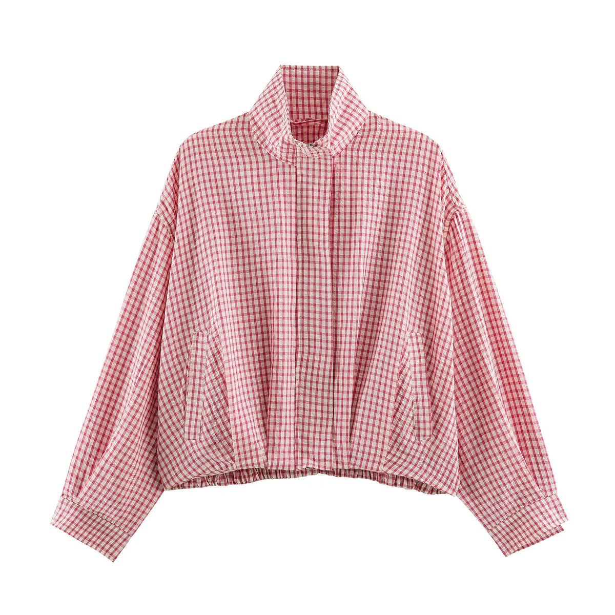 PENELOPE | Karierte kurze Jacke mit Taschen
