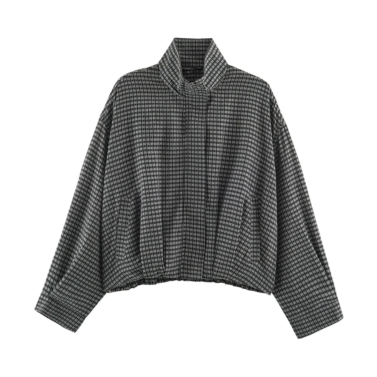 PENELOPE | Karierte kurze Jacke mit Taschen