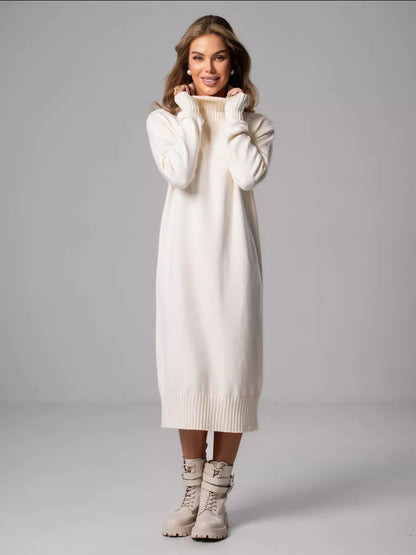 LORI | Elegantes Strickkleid mit hohem Halsausschnitt