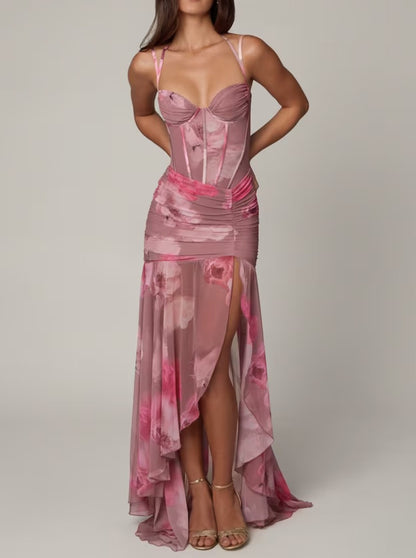 FIONA | Elegantes Corset Maxi Kleid mit Schlitz