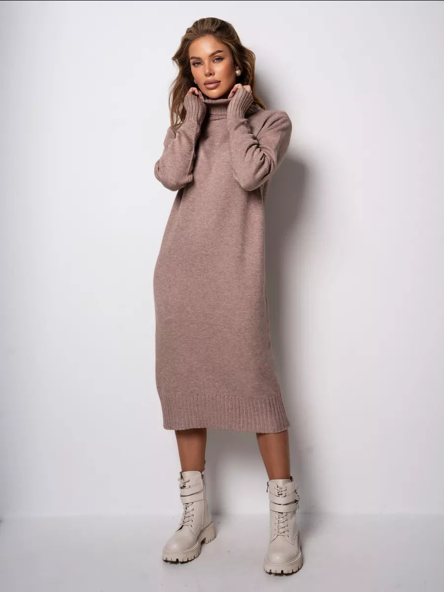 LORI | Elegantes Strickkleid mit hohem Halsausschnitt