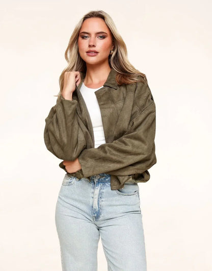 PAIGE | Kurze Wildlederjacke mit Reißverschluss