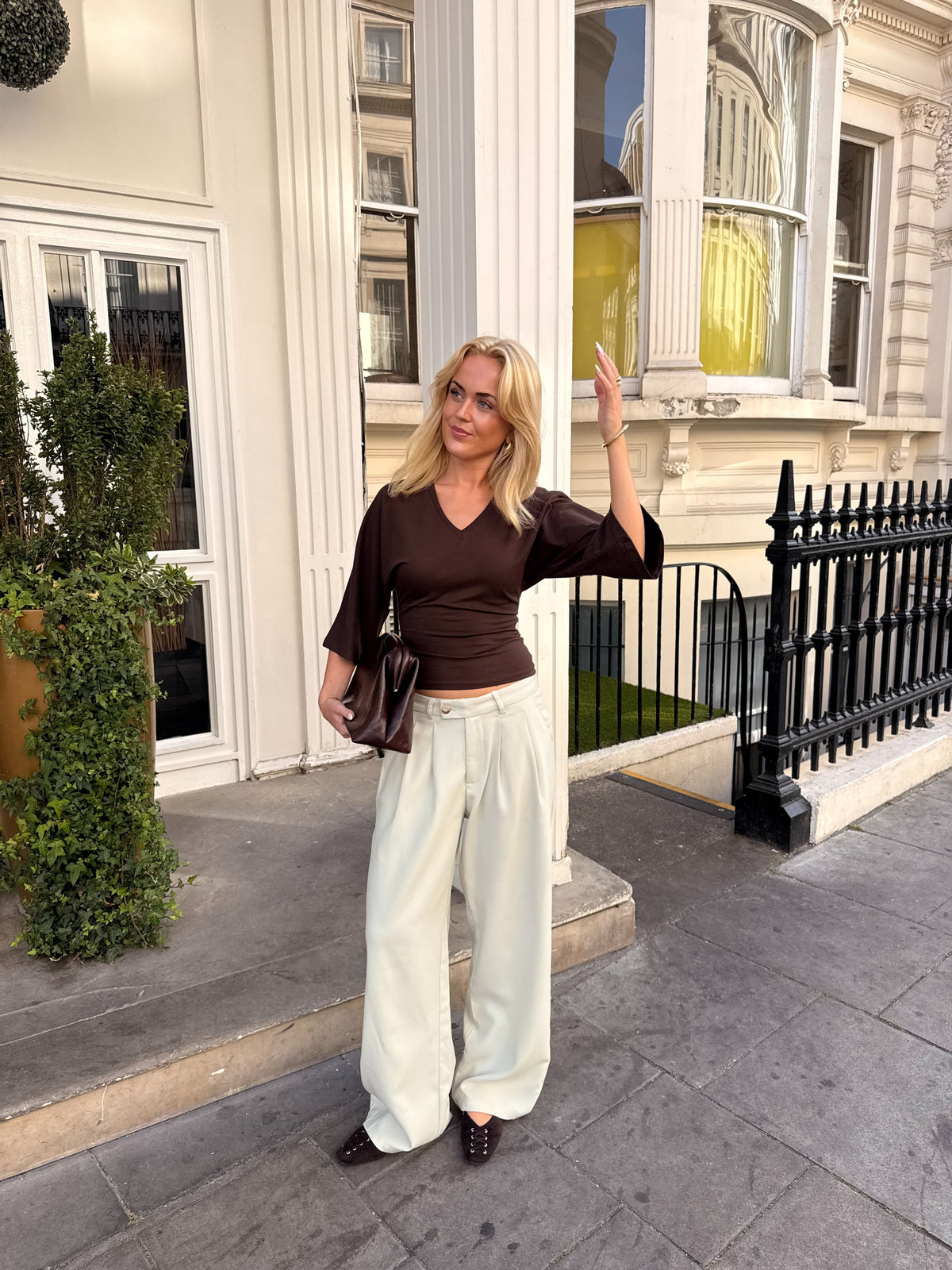 RILEY | Hochtaillierte Hosen mit weitem Bein