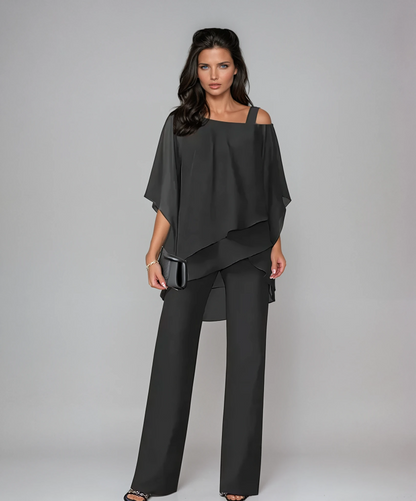 MARIELLA | Asymmetrischer Jumpsuit mit Überwurf