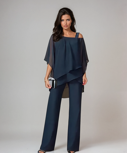 MARIELLA | Asymmetrischer Jumpsuit mit Überwurf