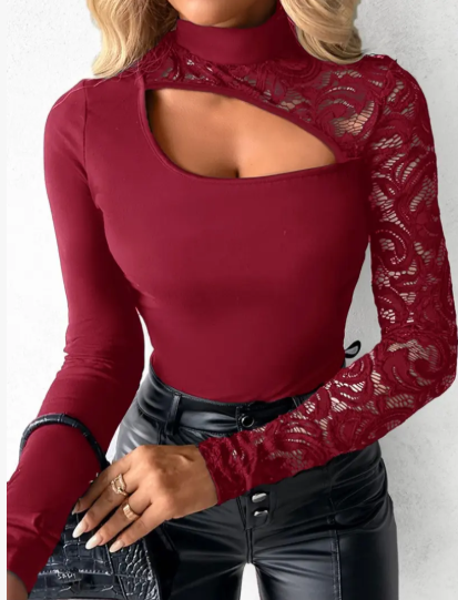 TJARA | Langarm-Top mit Spitze und Cut-out