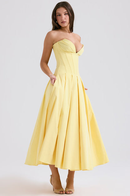 FEMKE | Trägerloses Midikleid