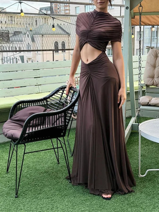 OTTILIE | Maxikleid mit Raffungen und Cut-out