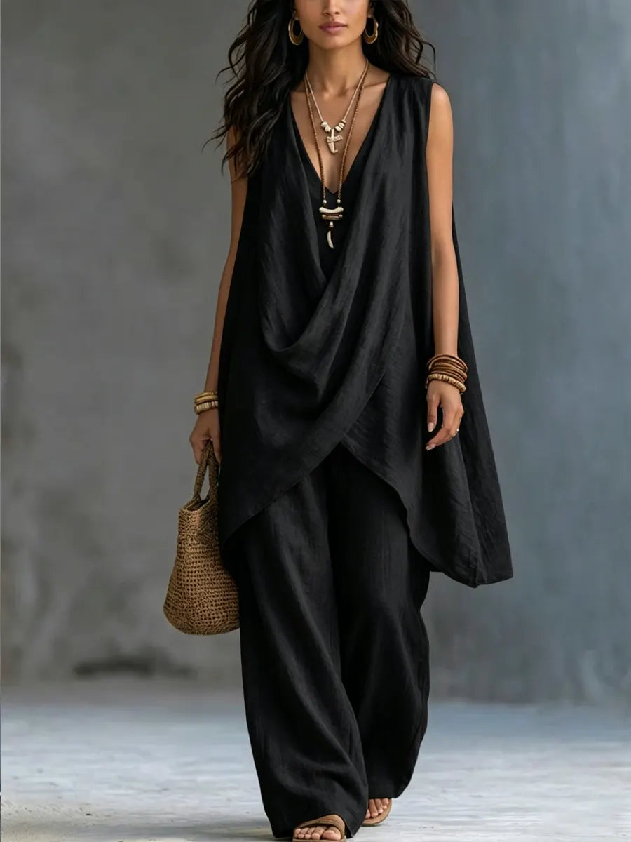SWANNIE | Lockeres Boho-Set aus Baumwoll- und Leinenmischung