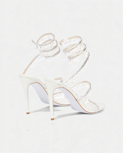 ADELIA | High-Heel-Sandalen mit Wickelriemen