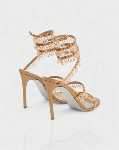 ADELIA | High-Heel-Sandalen mit Wickelriemen
