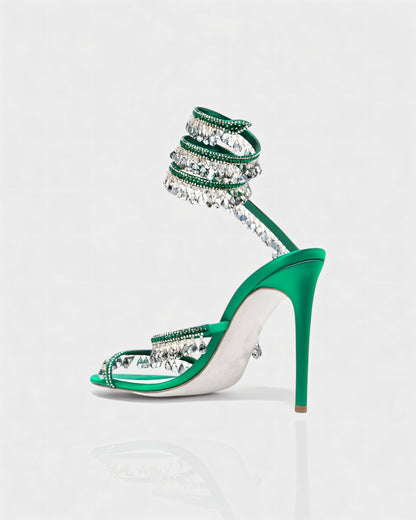ADELIA | High-Heel-Sandalen mit Wickelriemen
