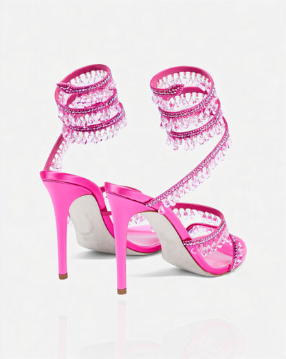 ADELIA | High-Heel-Sandalen mit Wickelriemen
