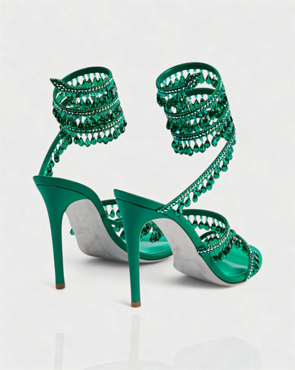 ADELIA | High-Heel-Sandalen mit Wickelriemen