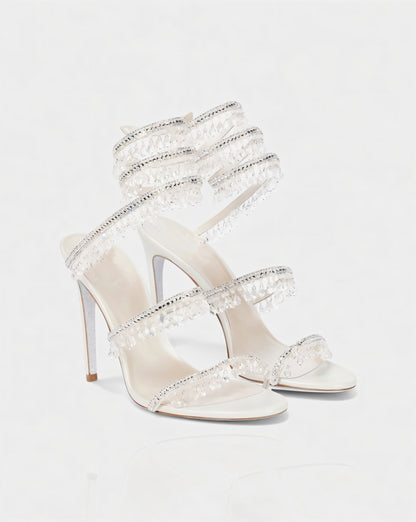 ADELIA | High-Heel-Sandalen mit Wickelriemen