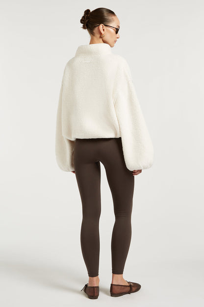 CAROLINE | Fleece-Pullover mit halbem Reißverschluss