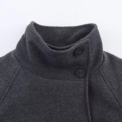 ALICIA | Weicher Mantel mit Stehkragen & Bindegürtel