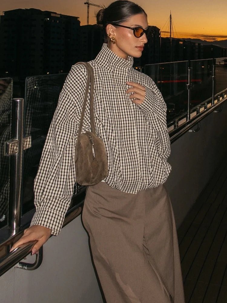 PENELOPE | Karierte kurze Jacke mit Taschen