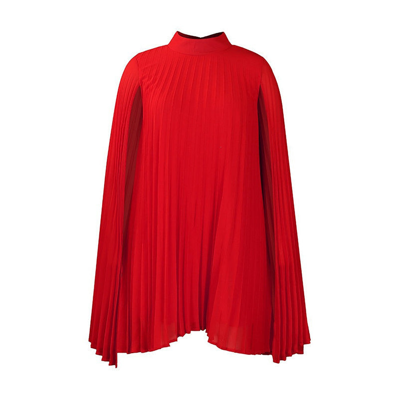 SAVANNAH | Plissiertes Midikleid mit Cape-Ärmeln