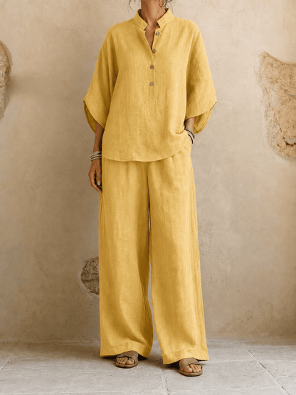 KENNEDY | Zweiteiliges Set mit Knopfleiste und weiter Hose